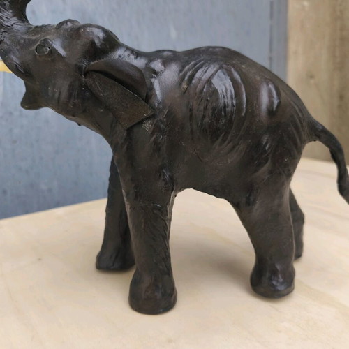 Leather elephant figurine used, from the 60s-70s