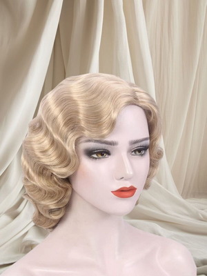 Reewes wig short curly waves 1920s new