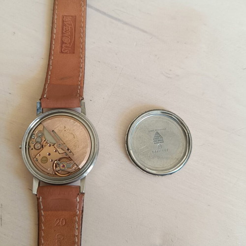 Vintage Omega wristwatch used, gray, men's