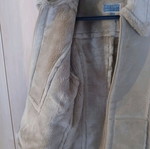 Aviator jacket Julia Bergovich like new, beige mouton with synthetic fur collar