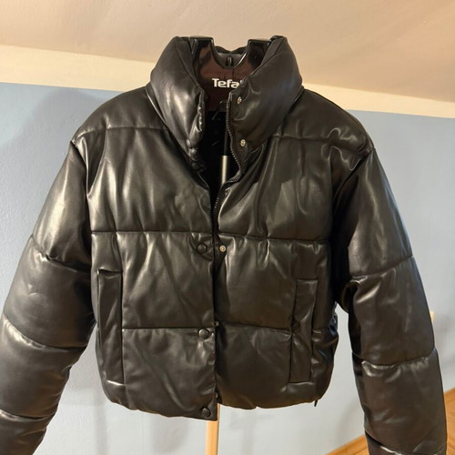 Zara jacket used, eco leather, black, size S