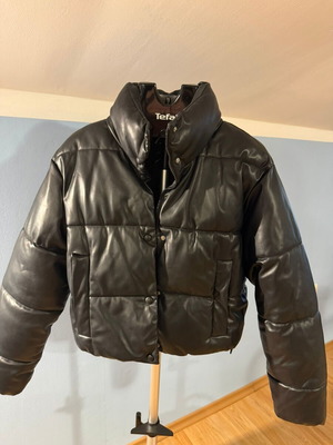 Zara jacket used, eco leather, black, size S