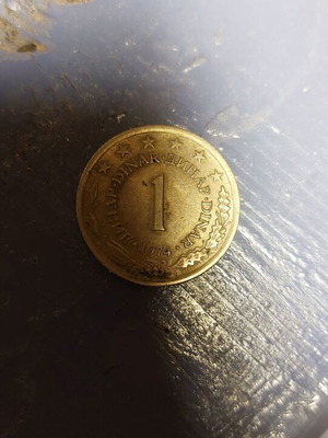 Yugoslavia 1974 dinar used coin