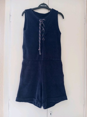 One-piece shorts like new, dark blue terry with colorful cords