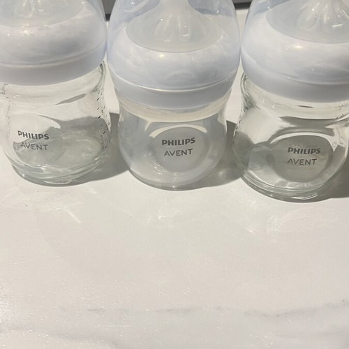 Philips glass baby bottles Natural Response with silicone nipple, like new, 120ml