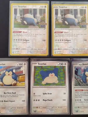Συλλογή καρτών Pokemon Snorlax σαν καινούργιο, 5 κάρτες