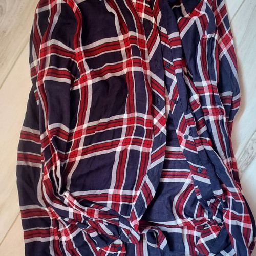 Bershka checked shirt used, size M, blue and red