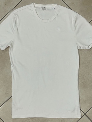G-Star Raw Men T-Shirt white minimal logo size M like new