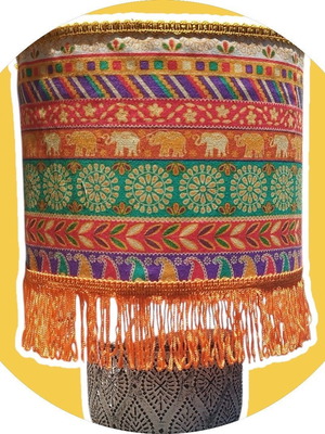 Indie Boho Table Lamp Ceramic Base Ethnic 35x20 E27