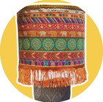 Indie Boho Table Lamp Ceramic Base Ethnic 35x20 E27