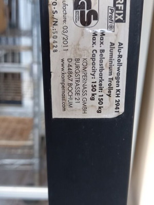 Καρότσι μεταφοράς αλουμινίου μεταχειρισμένο, 150 κιλά, Powerfix