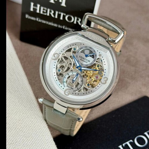 Heritor Lincoln automatic watch unisex, grey, new