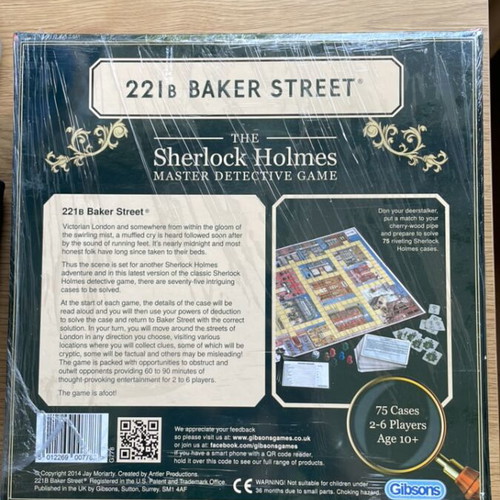 Επιτραπέζιο παιχνίδι Sherlock Holmes 221B Baker Street σαν καινούργιο