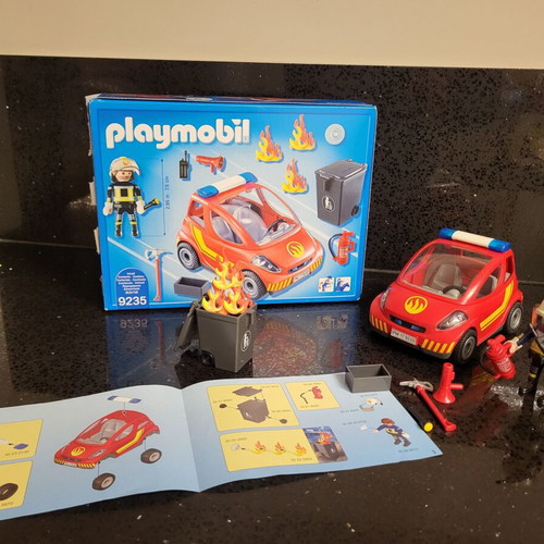 Playmobil 9235 City Action small fire truck with firefighter like new