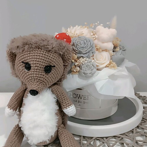 Handmade crocheted hedgehog custom made
