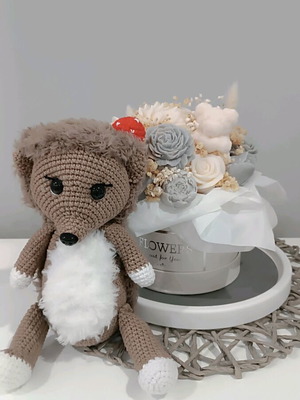 Handmade crocheted hedgehog custom made