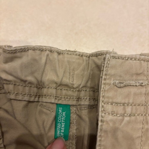 Benetton pants used for elementary boy, beige gabardine size 134 cm