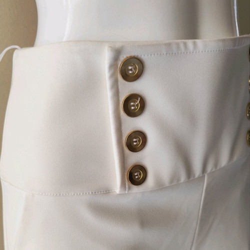 Straight leg pants Shine 2gether new, size M, white and beige