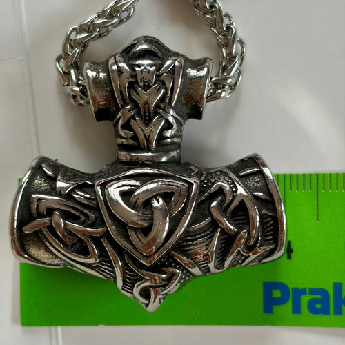 Viking War Hammer Pendant 316L Stainless Steel with 60 cm Chain, New