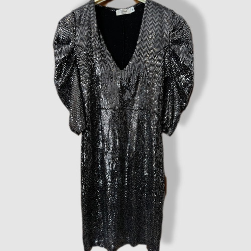 Mini dress formal like new, black and silver, size M