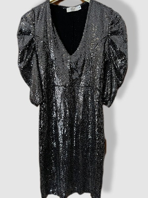 Mini dress formal like new, black and silver, size M