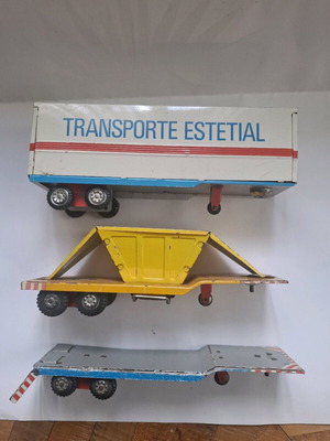 Set of 3 retro German tin trailers used, DDR