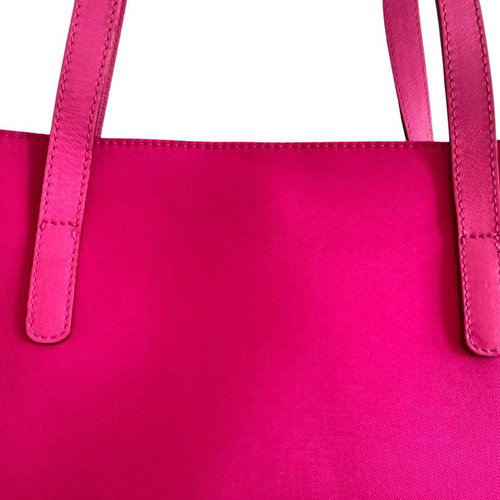 Lancel tote shoulder bag canvas-leather like new, pink