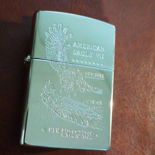 Zippo lighter engraved with USS Enterprise CVN-65 used