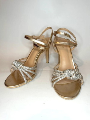 Sandals with rhinestones like new, gold and silver, size 37