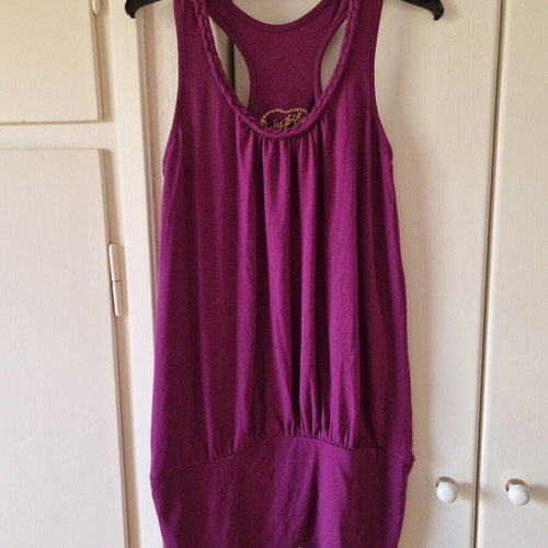 Baby Jem purple blouse Small, long tunic top