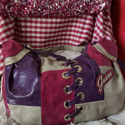 Guess shoulder bag Y2K patchwork design