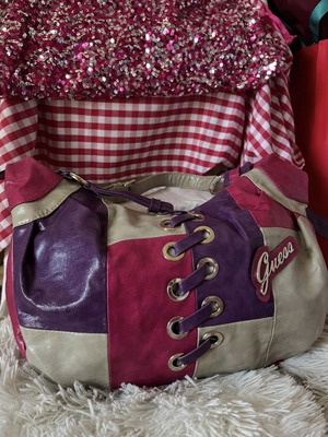 Guess shoulder bag Y2K patchwork design