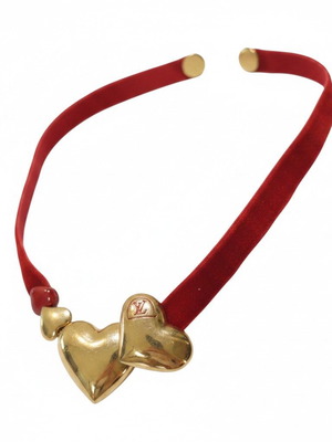 Louis Vuitton Sweet Monogram Red Velvet Choker necklace like new