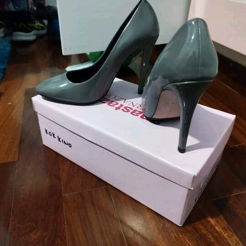 Zara gray patent leather pumps size 36 new
