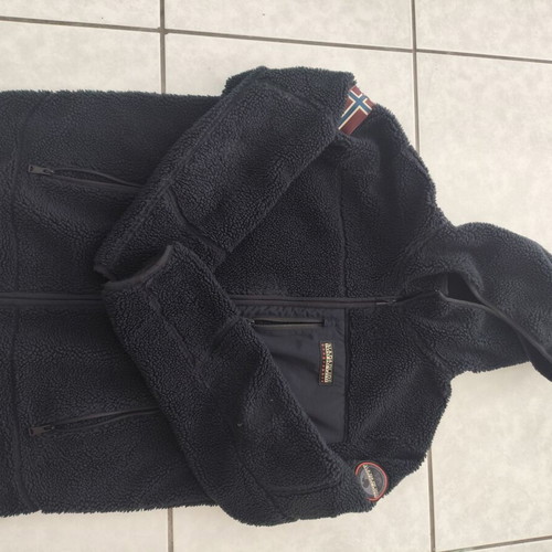 Napapijri fleece jacket new, size XXL fitting XL, black