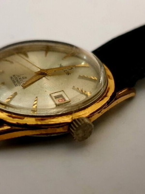Milus Incabloc automatic men's wristwatch, gold plated, 41 jewels