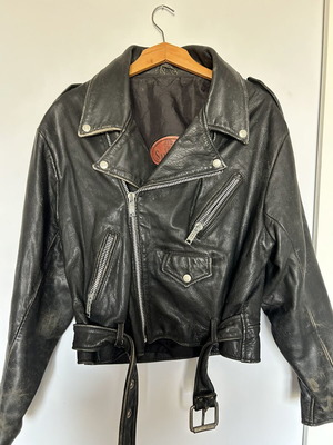 Samaras leather jacket used, vintage, black, size XL
