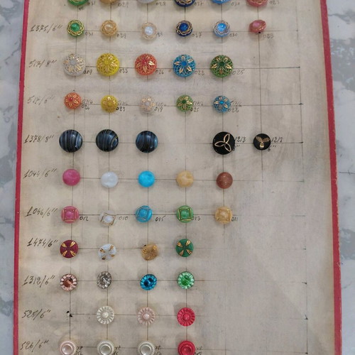 Vintage button sample book from the 1960s used