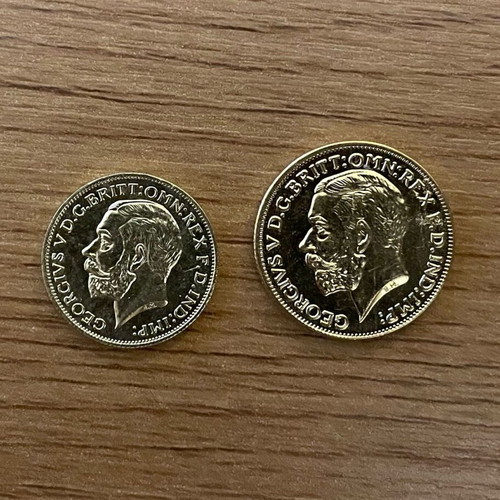 Gold-Plated Half Pound England New - George V