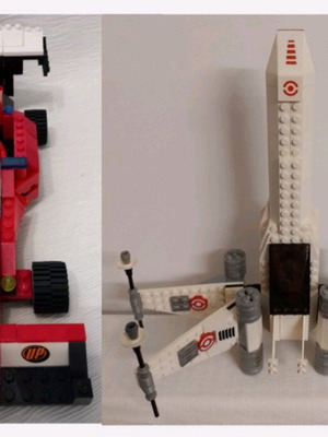 Outer space & Racing building blocks used, pack of 2 constructions with instructions