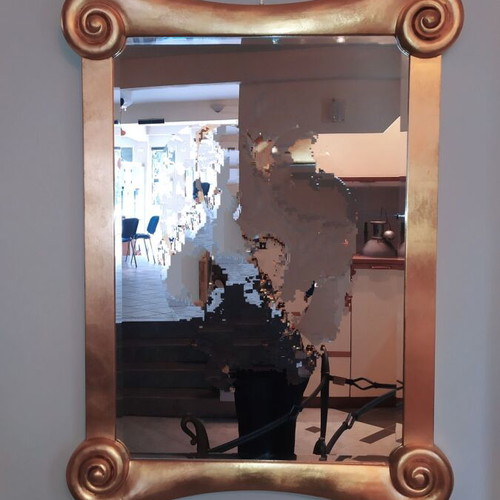 Large mirror from Florence with gold leaf new