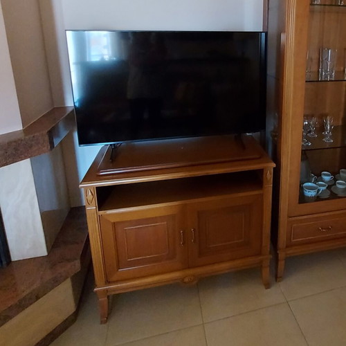 Wooden living room display cabinet and TV stand, classic style