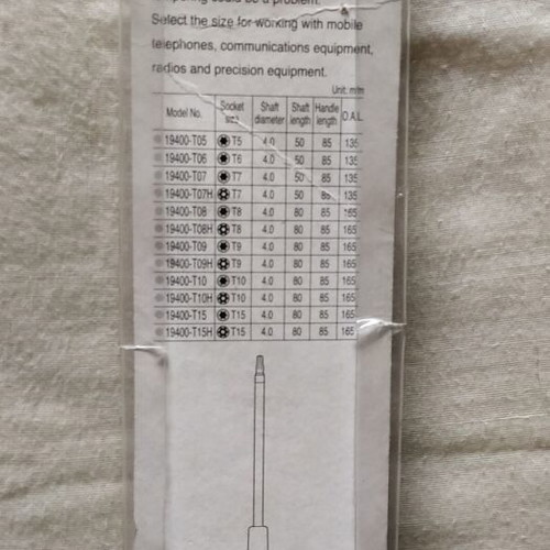 Torx T6 screwdriver new, 6-point star