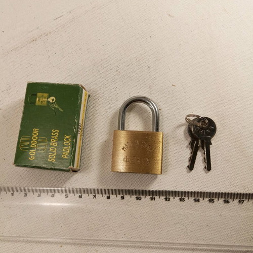 Padlock new with two keys in box, unused