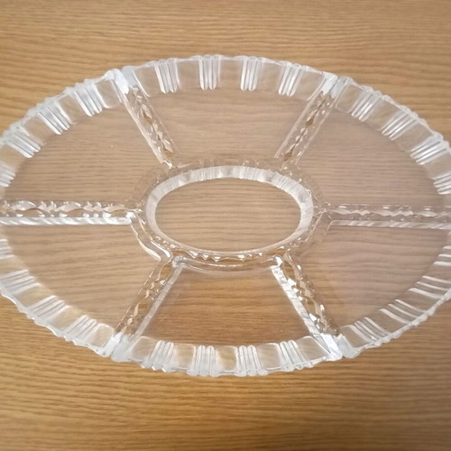 Crystal serving dish flower-shaped, new