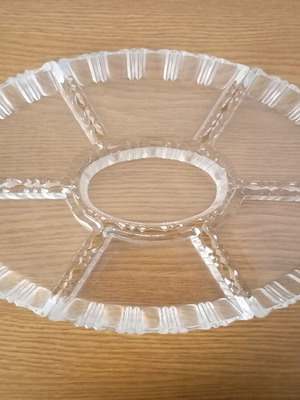 Crystal serving dish flower-shaped, new