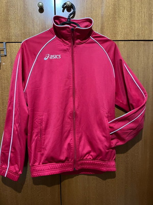 Asics jacket black and red like new size S