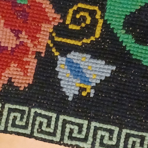 Handmade embroidered rug like new