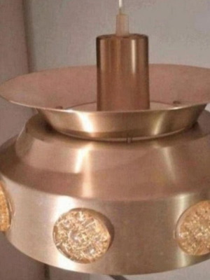 Vitrika vintage brass pendant lamp, Denmark, E27 fitting
