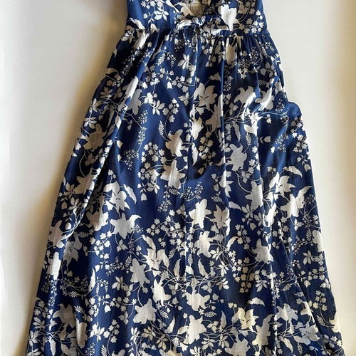 Zara long dress white and blue like new, size M